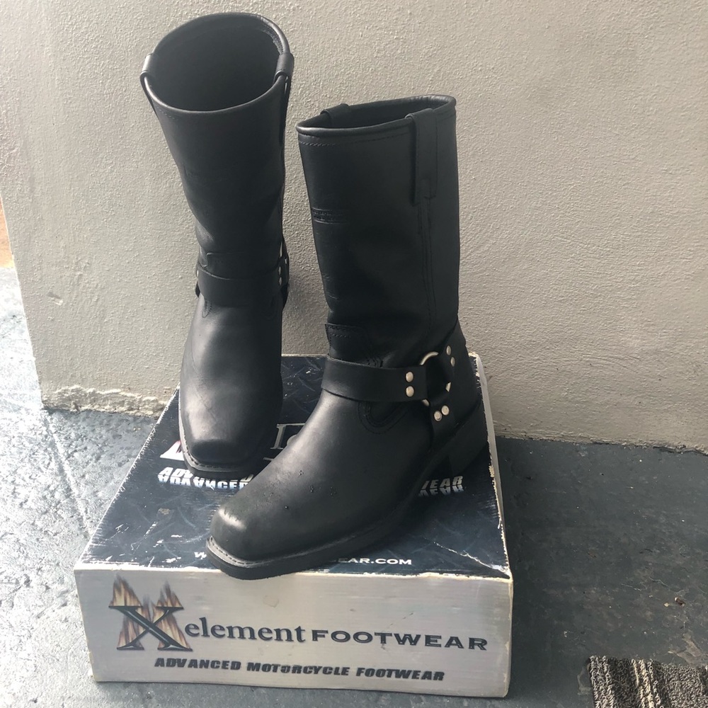 Xelement Motorcycle Harness Boot Black Mens Sz:9.5
